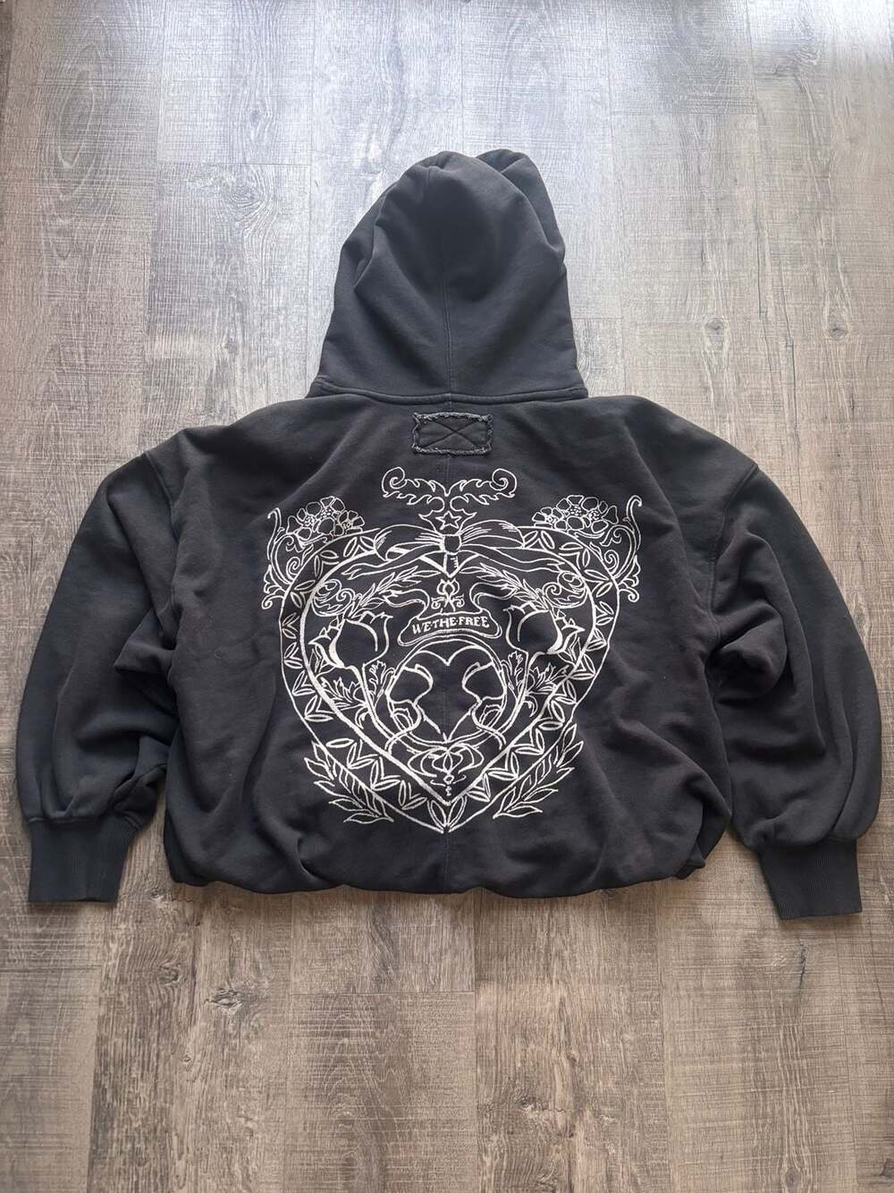 We The Free Graphic Print Black Pullover Hoodie